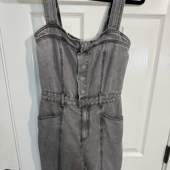 ASTR The Label Washed Denim Jumpsuit size S lightwash Casual Sleeveless - Picture 3 of 11